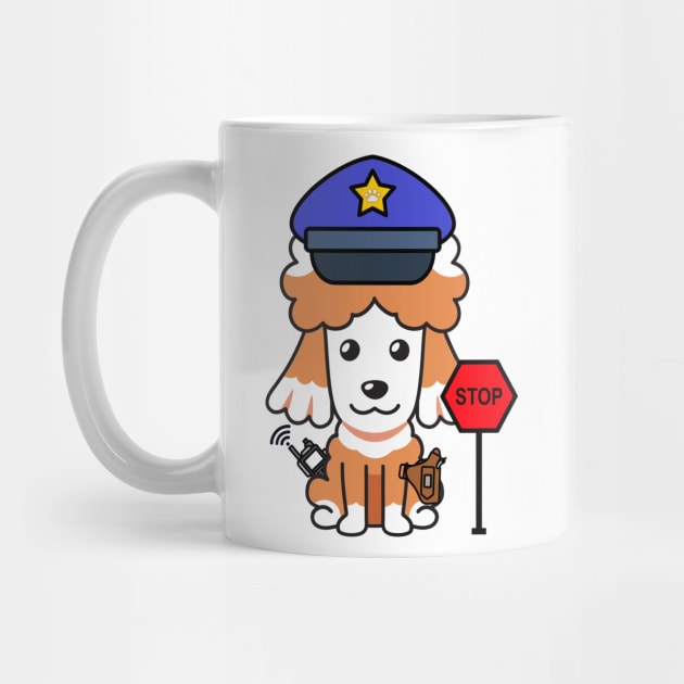 Funny Poodle Policeman by Pet Station